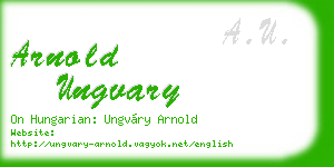 arnold ungvary business card